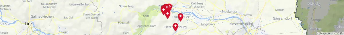 Kartenansicht für Apotheken-Notdienste in der Nähe von Paudorf (Krems (Land), Niederösterreich)